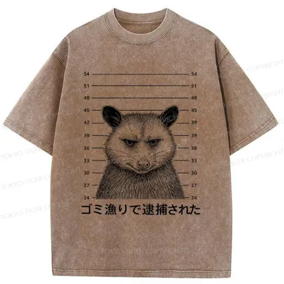 Tokyo-Tiger Captured Possum Washed T-Shirt