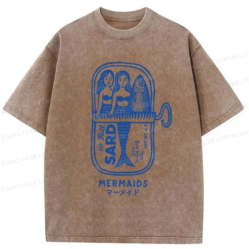 Tokyo-Tiger Mermaid Can Washed T-Shirt