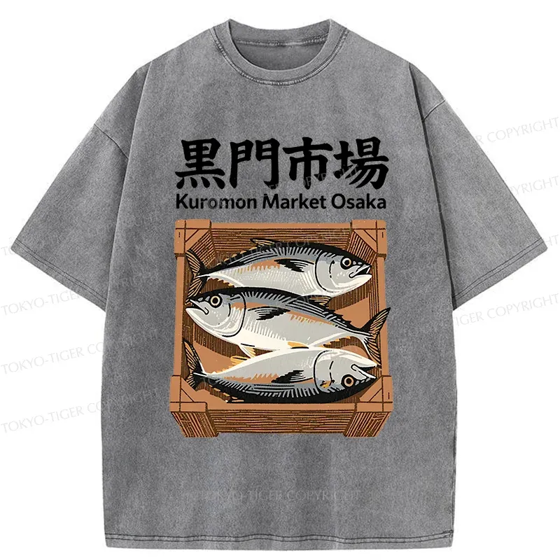 Tokyo-Tiger Kuromon Market Washed T-Shirt