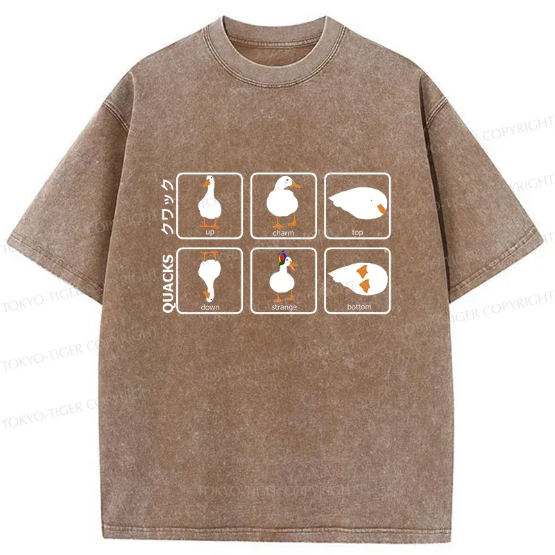 Tokyo-Tiger 3D Illustration Of A Duck Washed T-Shirt
