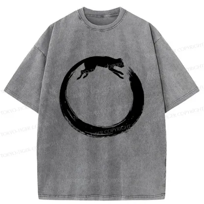 Tokyo-Tiger Cat's Circle Washed T-Shirt