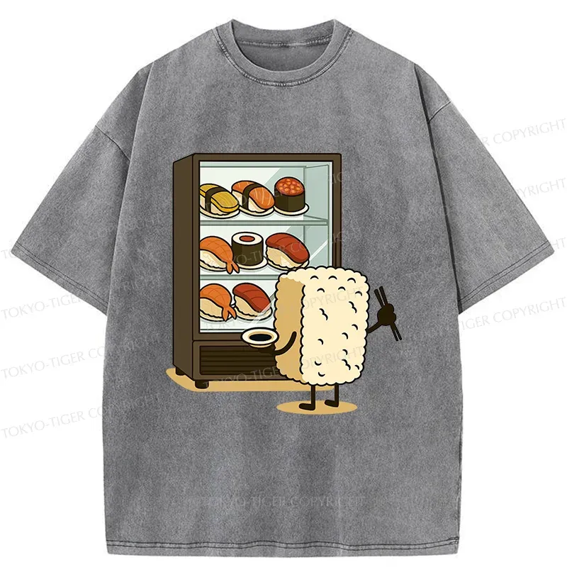 Tokyo-Tiger Rice Ball Is Choosing Sushi Washed T-Shirt