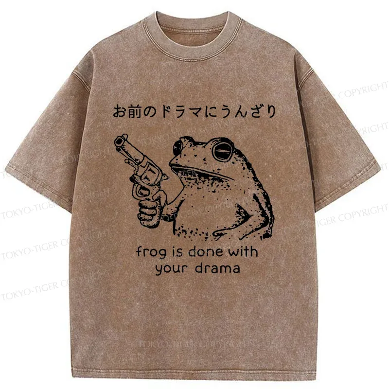 Tokyo-Tiger Frog That Is Tired Of Others Washed T-Shirt