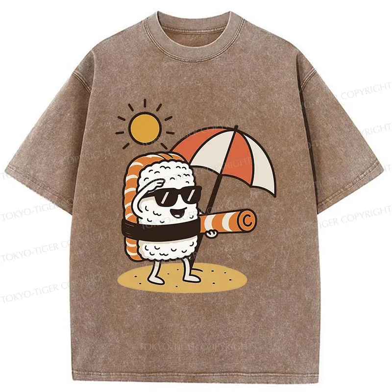 Tokyo-Tiger Summer Sushi Washed T-Shirt