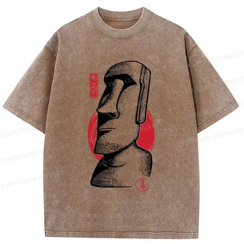 Tokyo-Tiger Moai Japan Washed T-Shirt