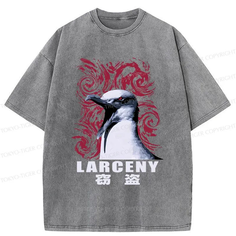 Tokyo-Tiger Stealing Seagull Washed T-Shirt