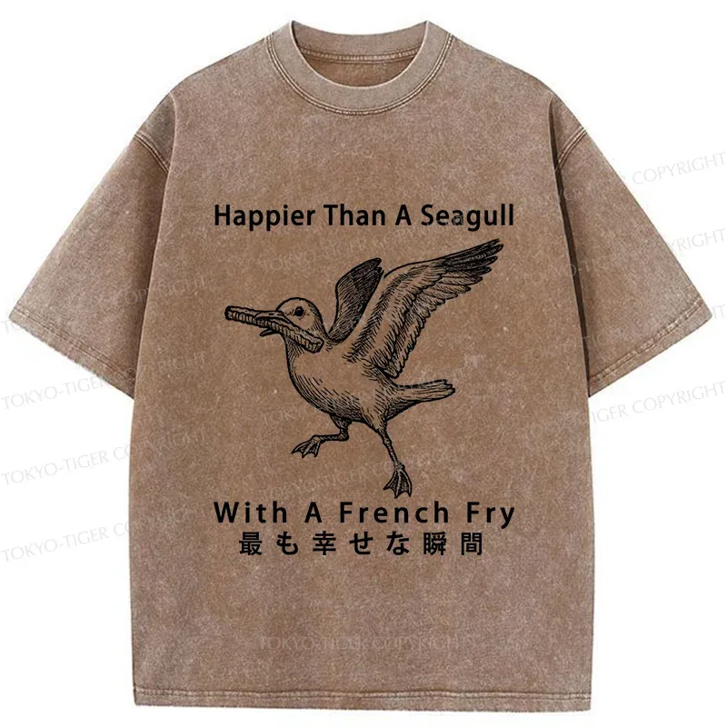 Tokyo-Tiger Happy Seagull Washed T-Shirt