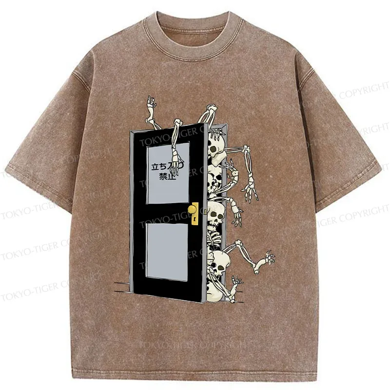 Tokyo-Tiger Ghost Coming In Washed T-Shirt