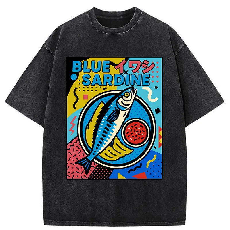 Tokyo-Tiger Memphis Style Sardine Washed T-Shirt