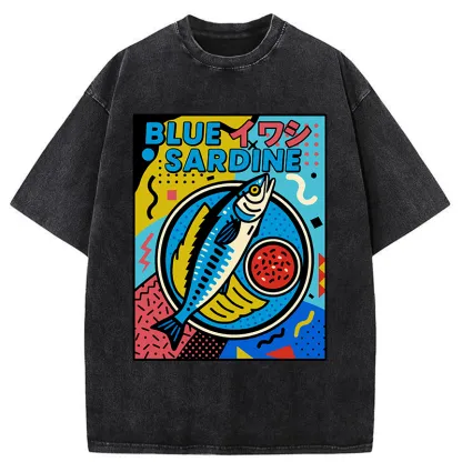Tokyo-Tiger Memphis Style Sardine Washed T-Shirt