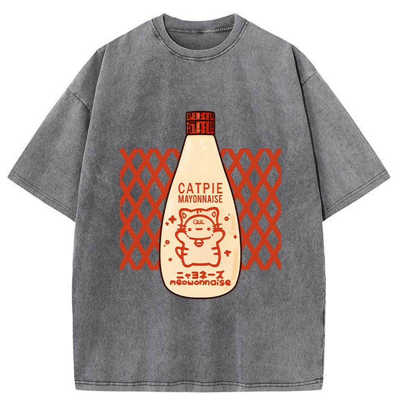 Tokyo-Tiger Catpie Mayonnaise Washed T-Shirt