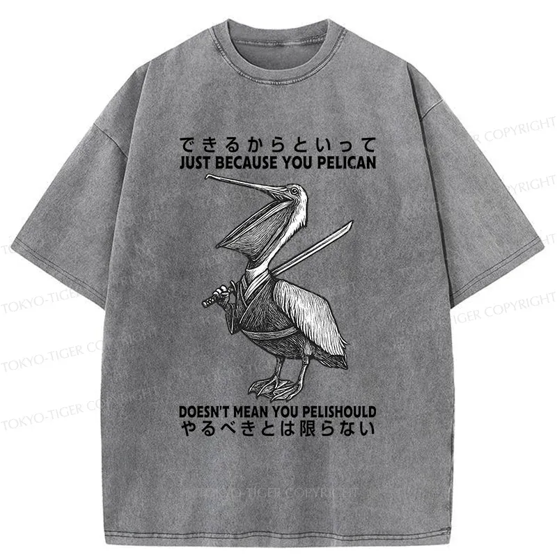 Tokyo-Tiger Pelican Samurai Washed T-Shirt