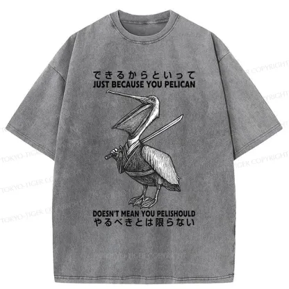 Tokyo-Tiger Pelican Samurai Washed T-Shirt