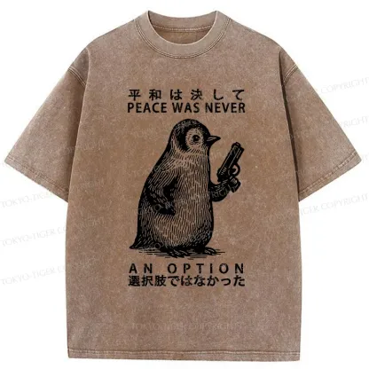 Tokyo-Tiger Penguin That Can't Choose Washed T-Shirt