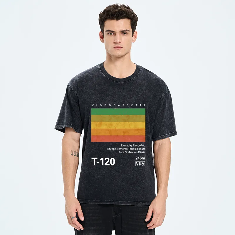 Tokyo-Tiger Retro Videocassette VHS Washed T-Shirt