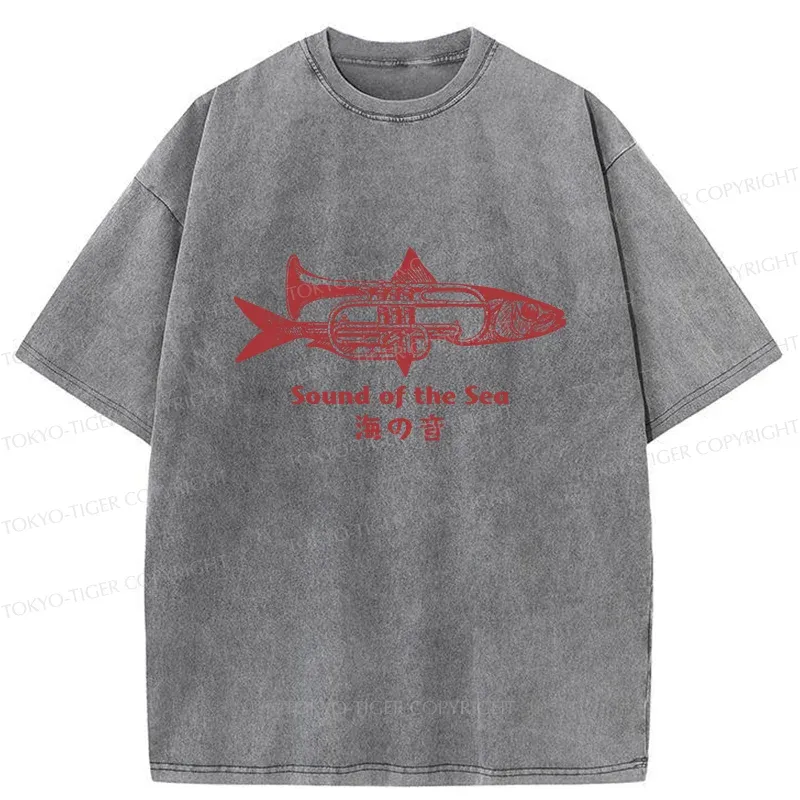 Tokyo-Tiger Sound Of The Sea Washed T-Shirt