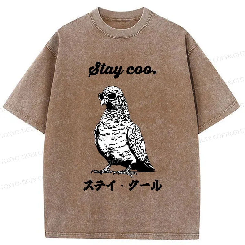 Tokyo-Tiger Keep Cool Pigeon Washed T-Shirt