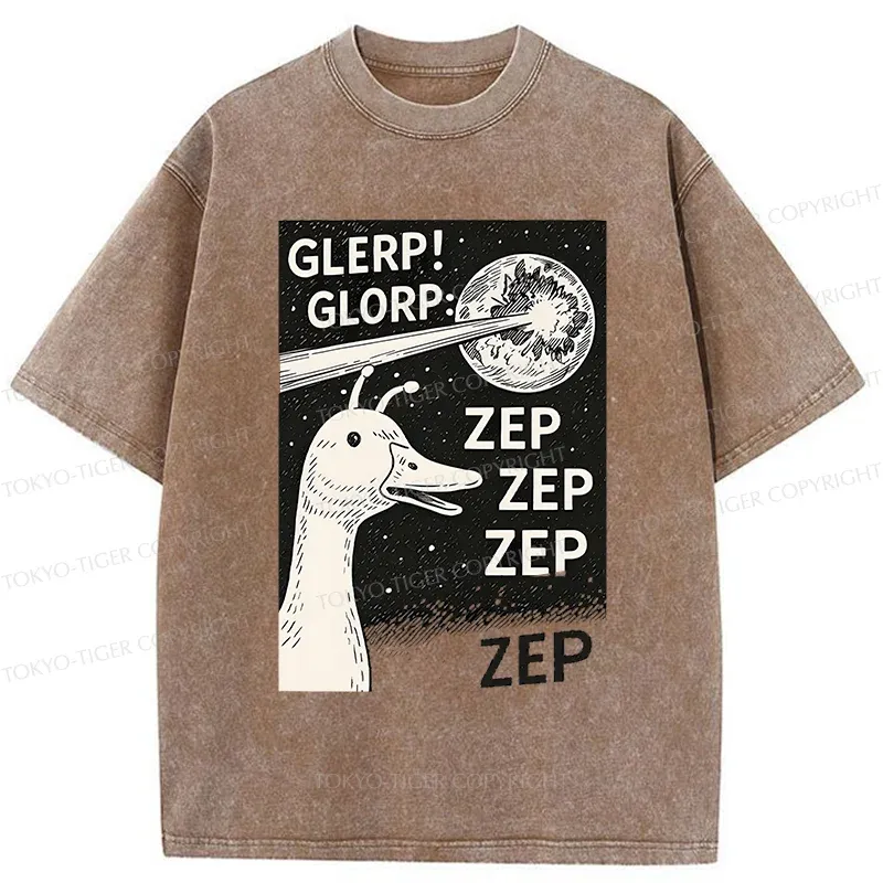 Tokyo-Tiger Geese Attacking The Earth Washed T-Shirt