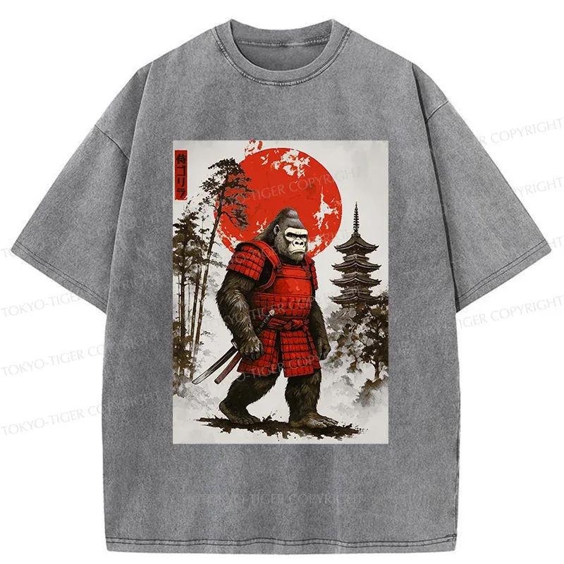 Tokyo-Tiger Gorilla Warrior Washed T-Shirt