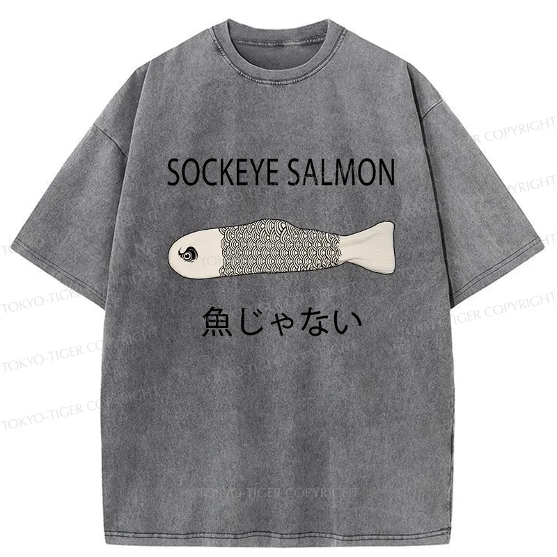 Tokyo-Tiger Sockeye Salmon Washed T-Shirt