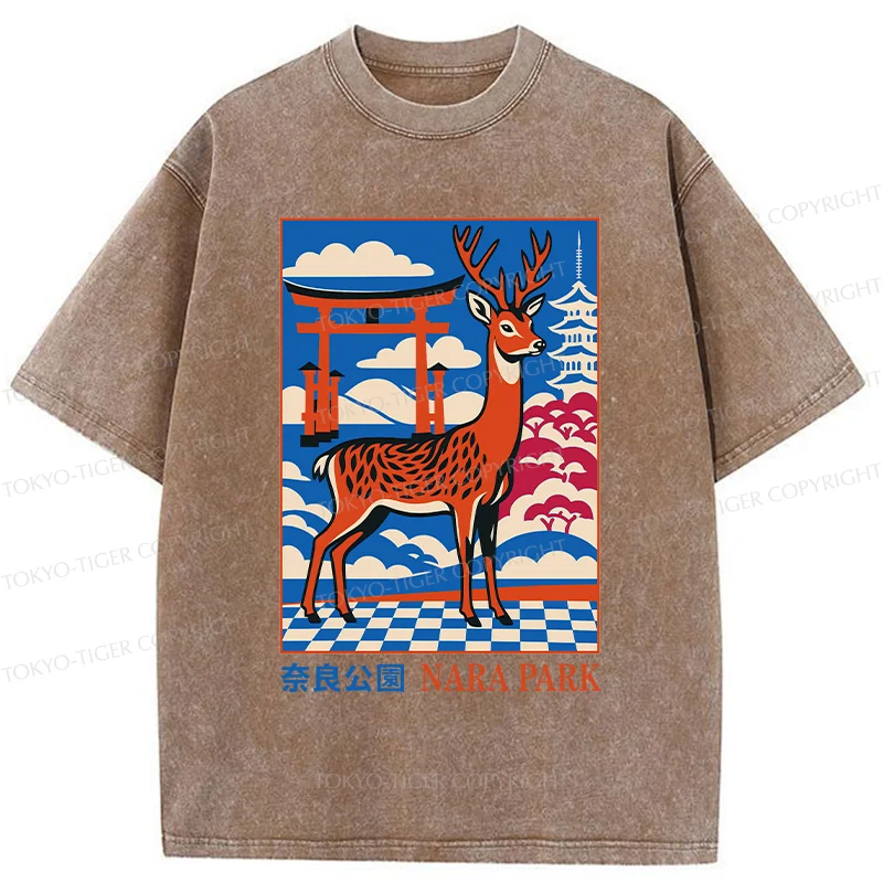 Tokyo-Tiger Nara Deer Park Washed T-Shirt