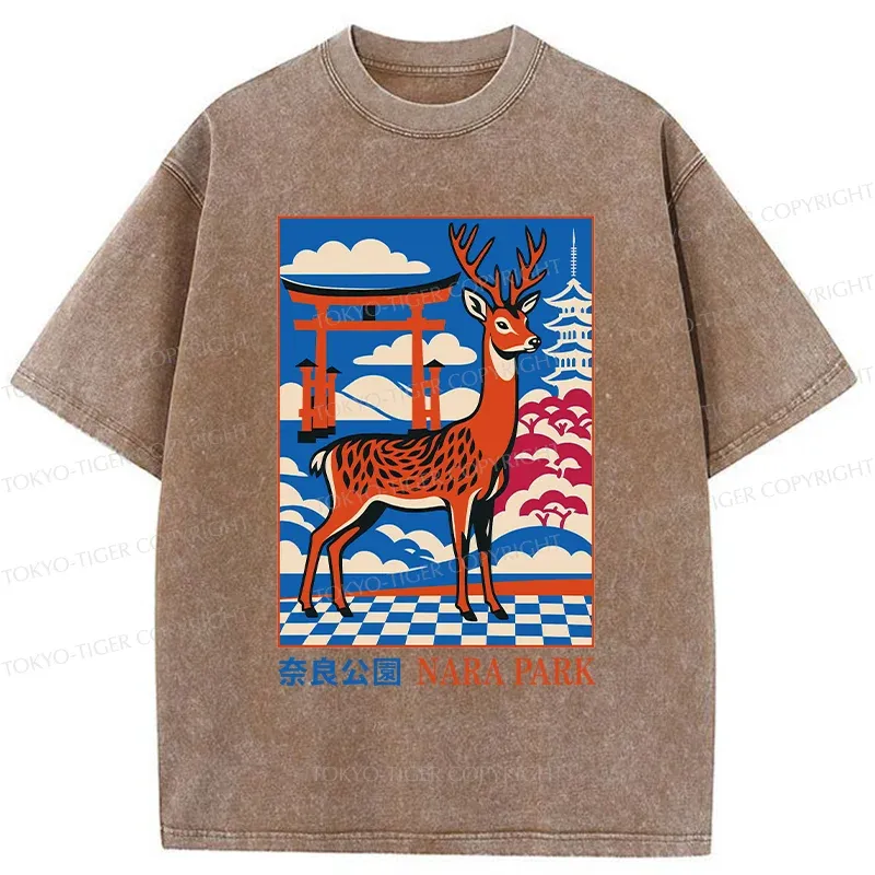 Tokyo-Tiger Nara Deer Park Washed T-Shirt