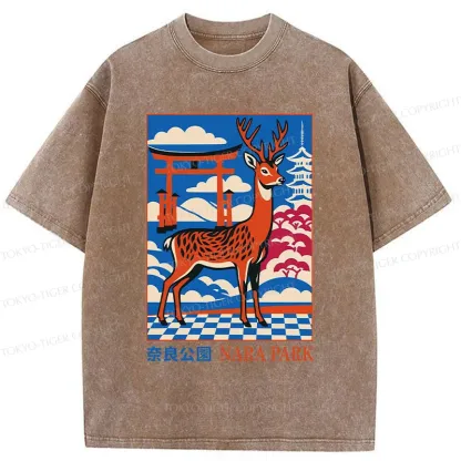 Tokyo-Tiger Nara Deer Park Washed T-Shirt