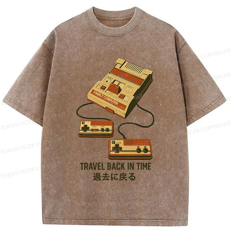 Tokyo-Tiger Game Consoles Of The Past Washed T-Shirt
