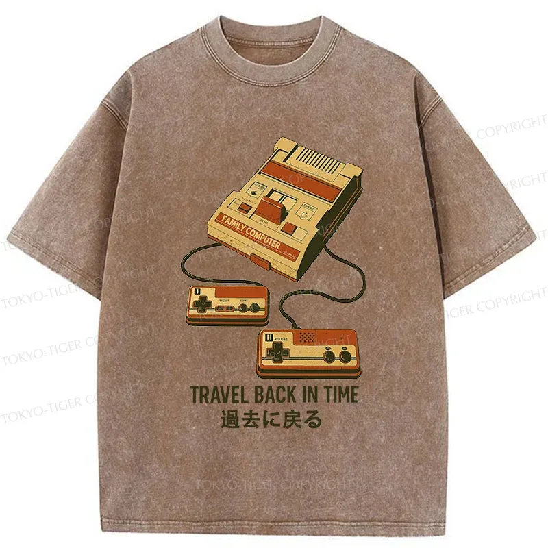 Tokyo-Tiger Game Consoles Of The Past Washed T-Shirt