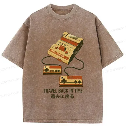 Tokyo-Tiger Game Consoles Of The Past Washed T-Shirt