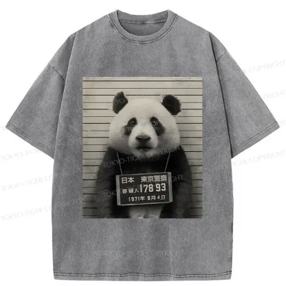 Tokyo-Tiger Arrested Panda Washed T-Shirt