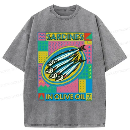 Tokyo-Tiger Fresh Sardines Washed T-Shirt
