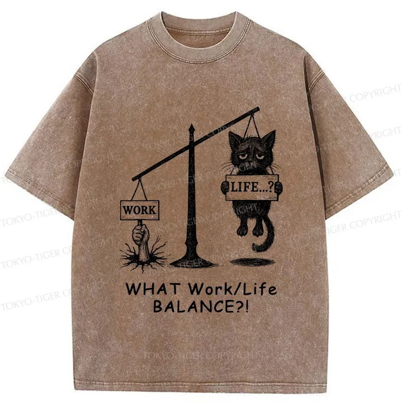 Tokyo-Tiger Work-Life Balance Washed T-Shirt