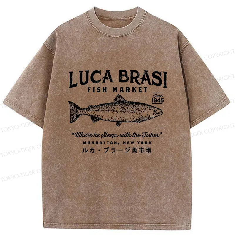 Tokyo-Tiger Funny Fish Market Washed T-Shirt