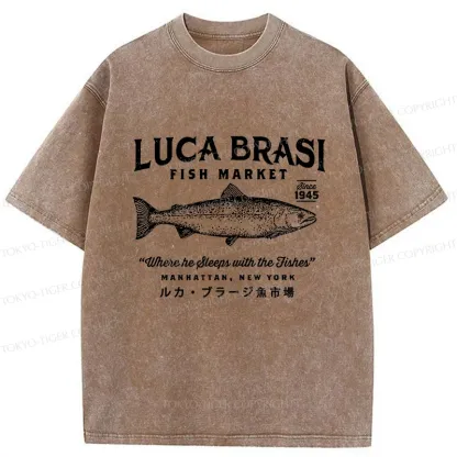 Tokyo-Tiger Funny Fish Market Washed T-Shirt
