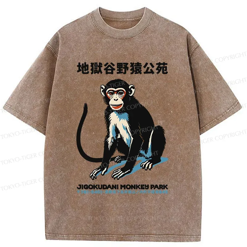 Tokyo-Tiger Japan Monkey Park Washed T-Shirt