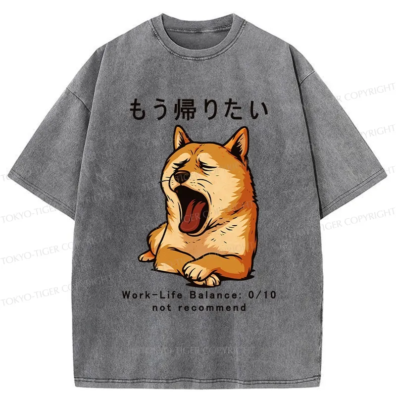 Tokyo-Tiger I Want To Go Home Now Washed T-Shirt
