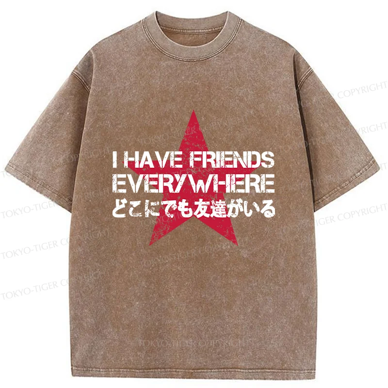 Tokyo-Tiger There Are Friends Everywhere Washed T-Shirt
