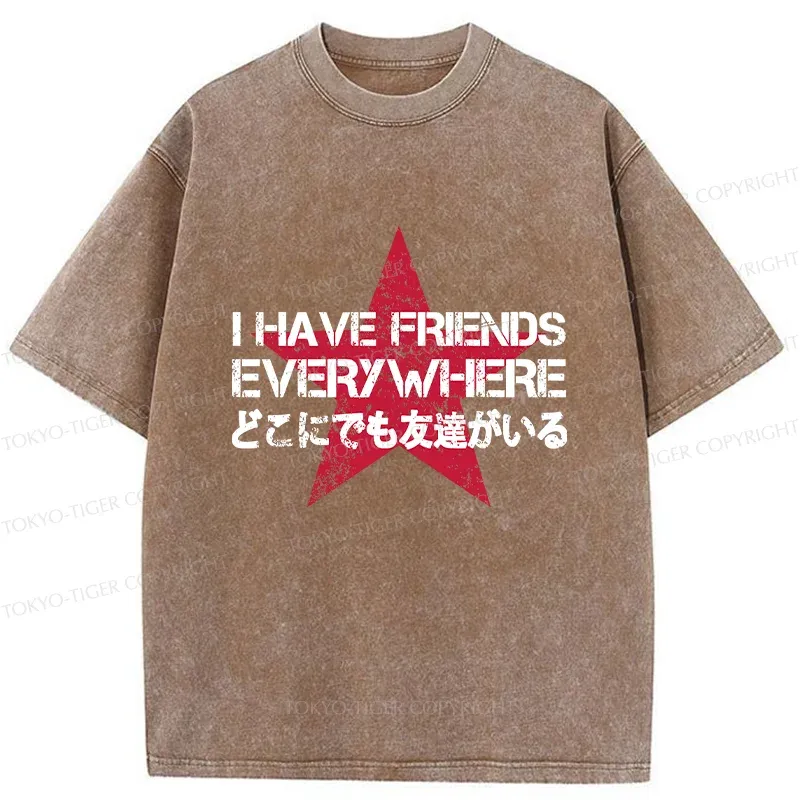 Tokyo-Tiger There Are Friends Everywhere Washed T-Shirt