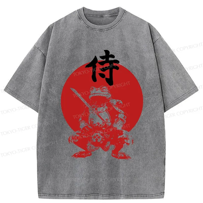 Tokyo-Tiger Mighty Samurai Frog Washed T-Shirt