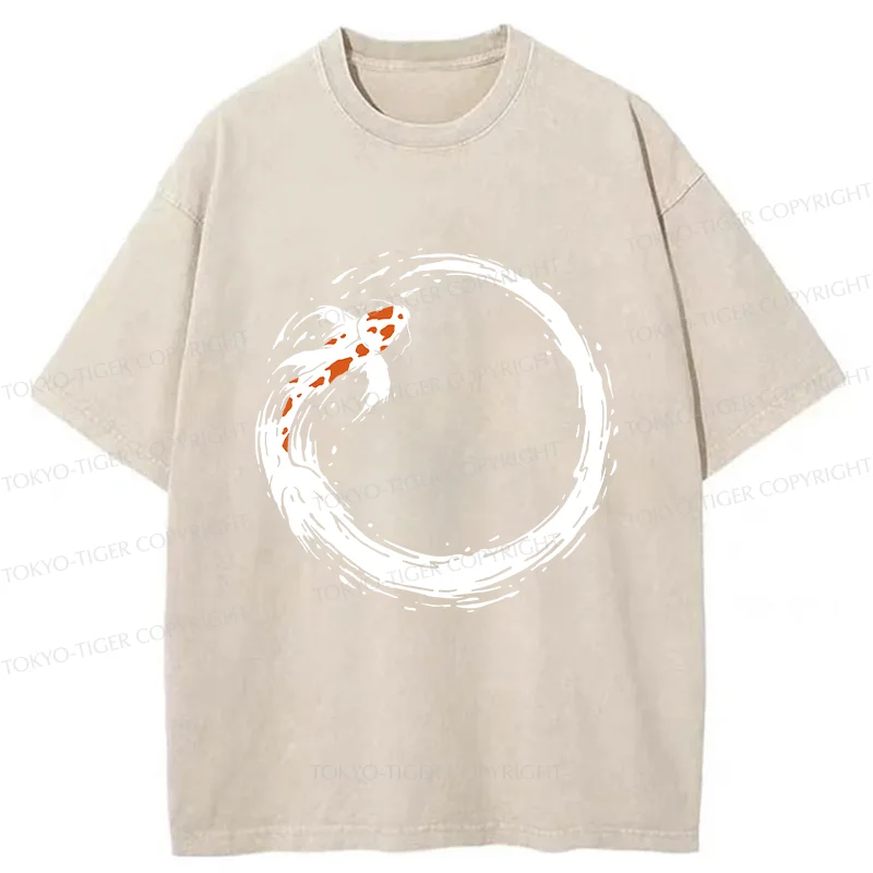 Tokyo-Tiger Ensō Koi Washed T-Shirt
