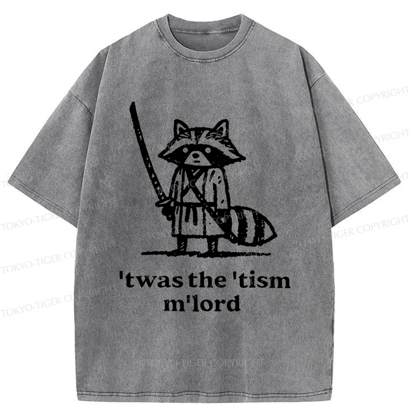 Tokyo-Tiger Focused Samurai Raccoon Washed T-Shirt