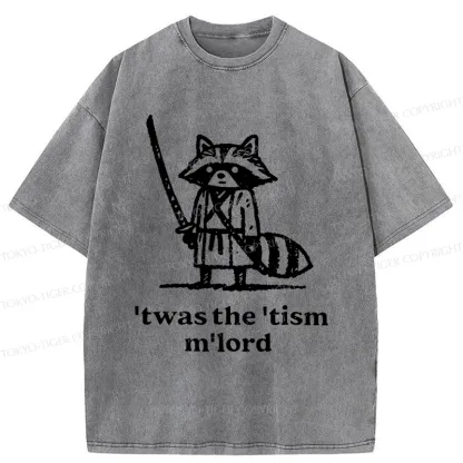 Tokyo-Tiger Focused Samurai Raccoon Washed T-Shirt