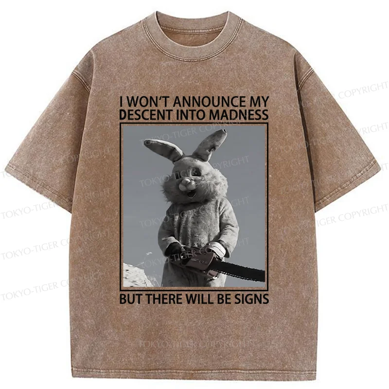 Tokyo-Tiger Rabbit Goes Into Madness Funny Washed T-Shirt