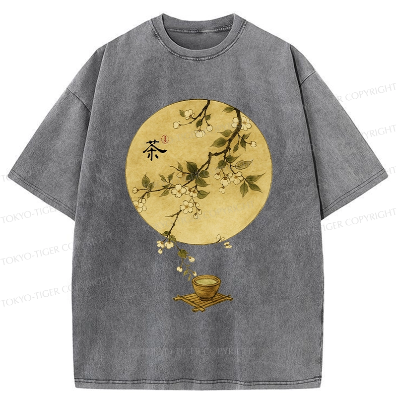 Tokyo-Tiger Serene Tea Ceremony Washed T-Shirt