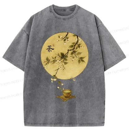 Tokyo-Tiger Serene Tea Ceremony Washed T-Shirt