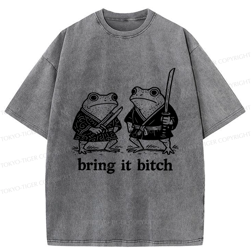 Tokyo-Tiger Bring It Samurai Frog Washed T-Shirt