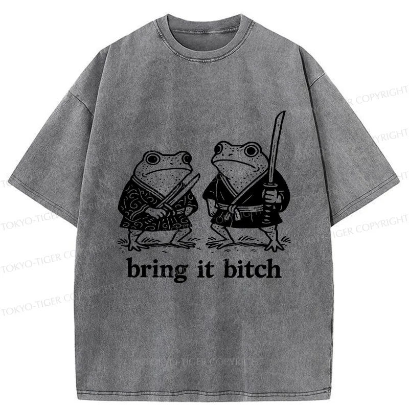 Tokyo-Tiger Bring It Samurai Frog Washed T-Shirt