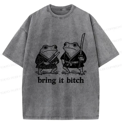 Tokyo-Tiger Bring It Samurai Frog Washed T-Shirt