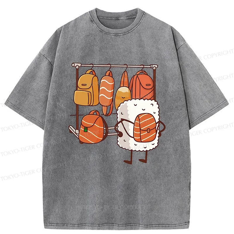 Tokyo-Tiger Sushi Is Selecting Backpacks Washed T-Shirt